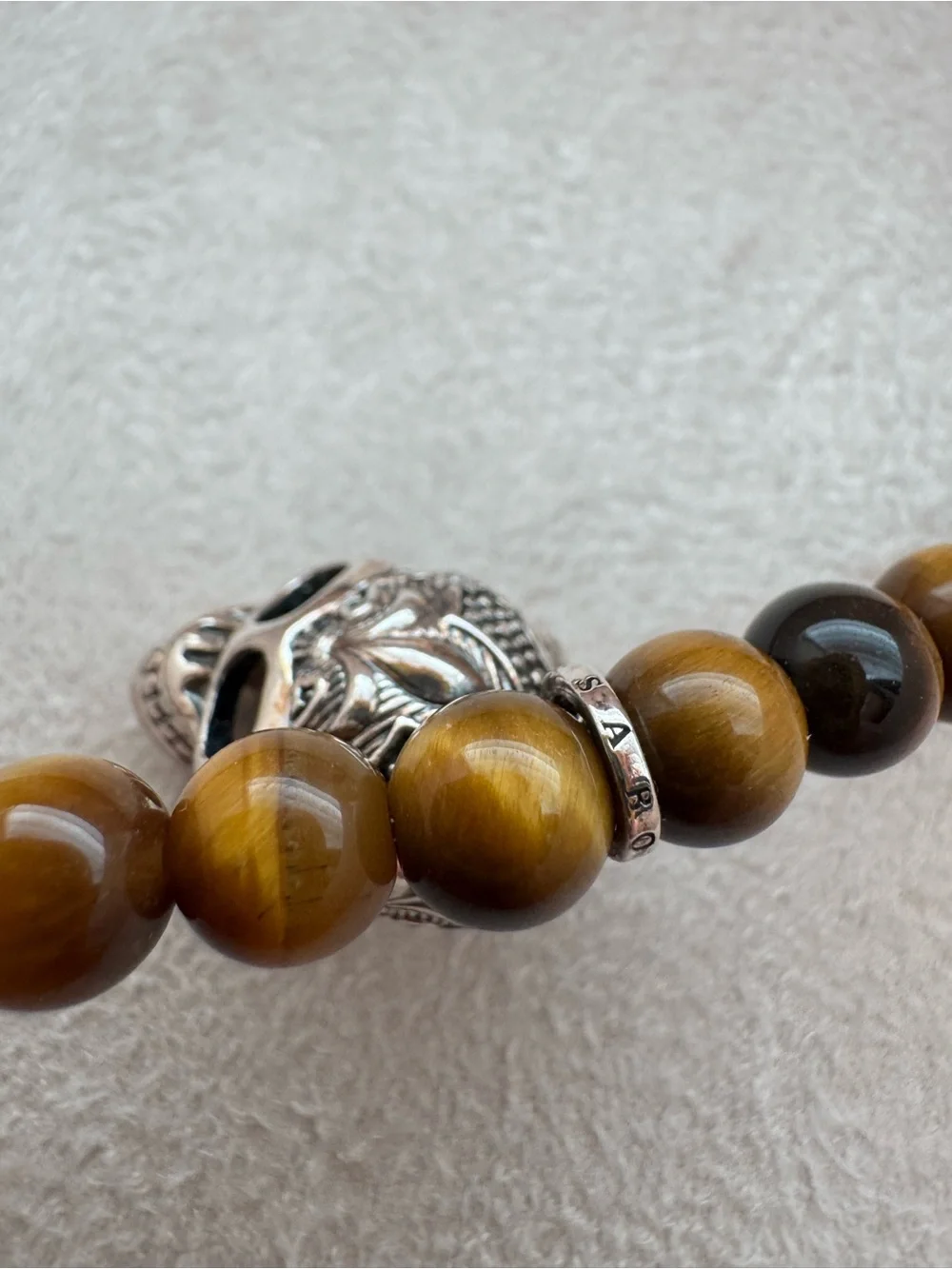Thomas Sabo KE1639-826-2-L60 Rebel at Heart Tiger’s Eye Maori Skull Necklace